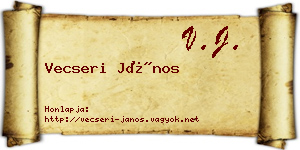 Vecseri János névjegykártya