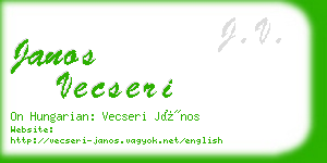 janos vecseri business card